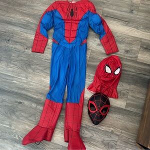 Boys Spider-Man costume with 2 spiderman masks size 7/8